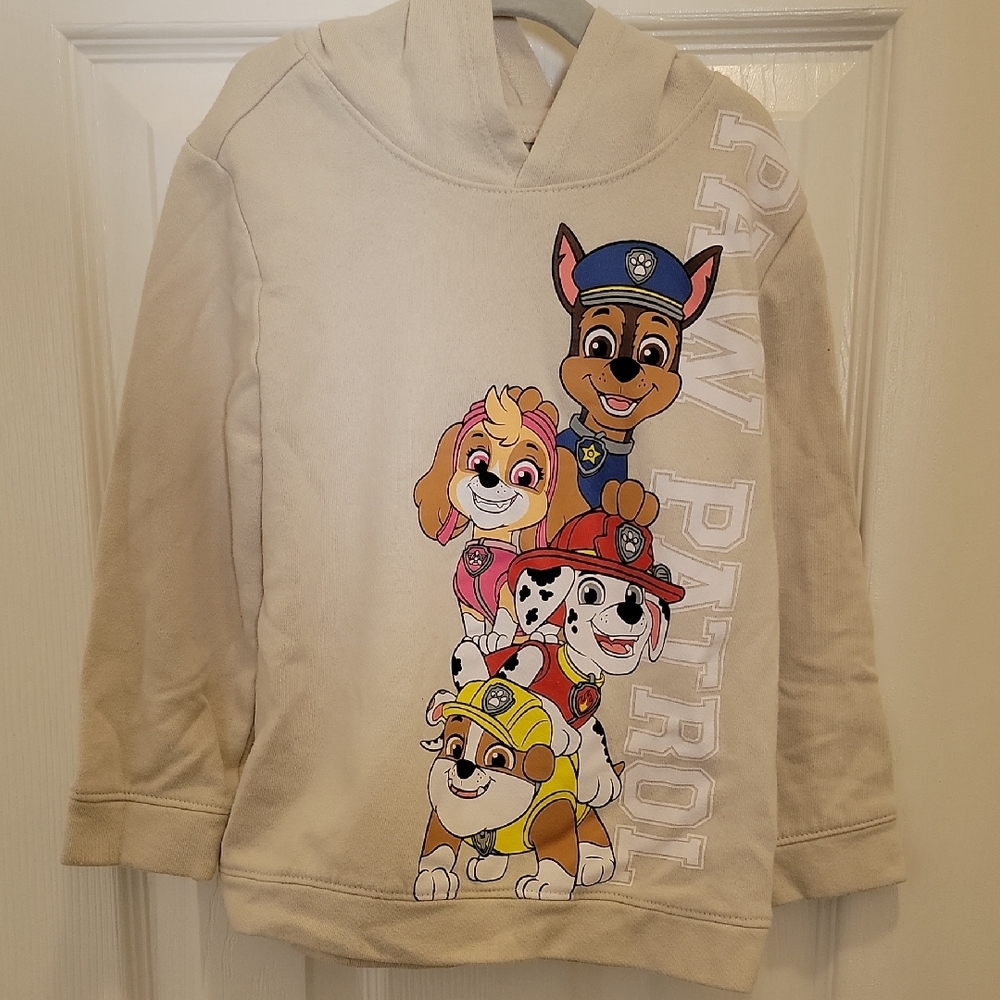 5T Paw Patrol Beige Hoodie with Characters